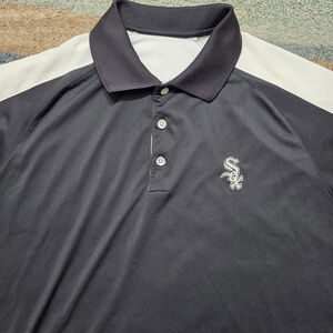 Antigua Chicago White Sox Polo Shirt Men’s Large Black White MLB Golf Style